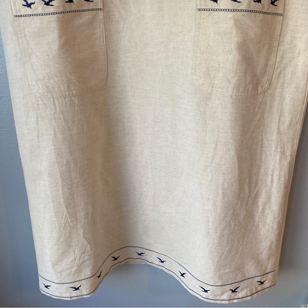 Lemon Grass Linen Blend Nautical Maxi Dress Size M - Picture 5 of 10